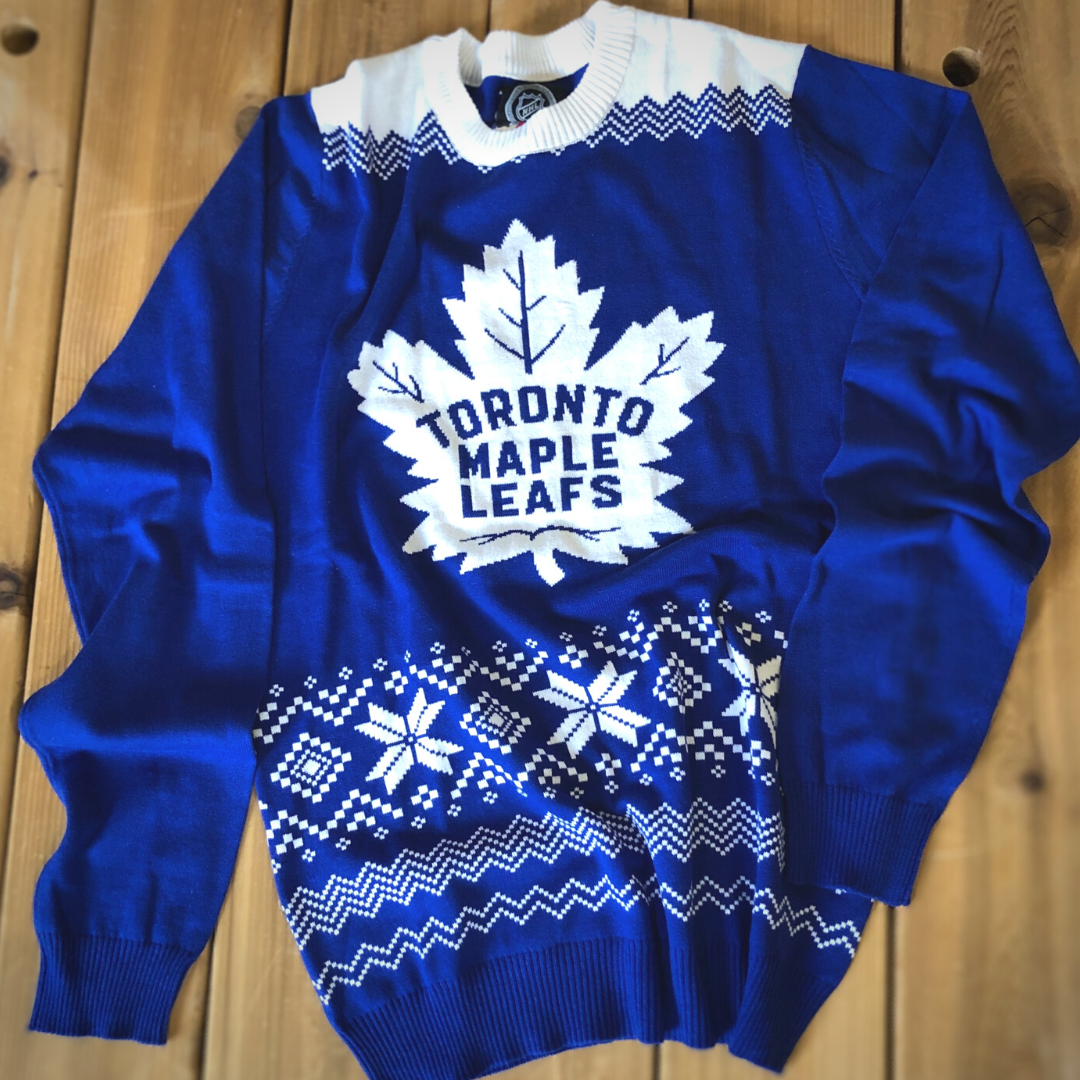 FOCO NHL-TO MAPLE LEAFS 2 COLOR FRONT PANEL UGLY SWEATER