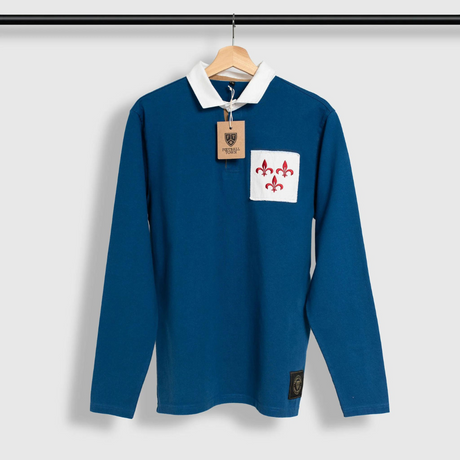 Football Town's "Fleur de Lis/France" Rugby-Inspired Retro Long Sleeve