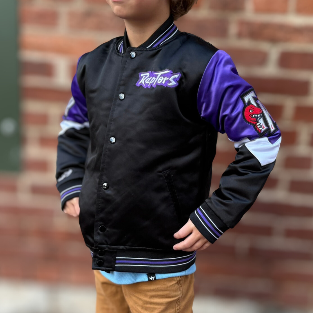 Toronto Raptors Kids Throw It Back Heavy Weight Satin Jacket – The