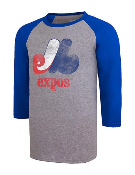 Montreal Expos Distressed Imprint Raglan Tee