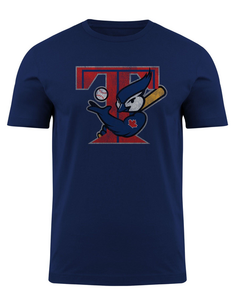 Toronto Blue Jays MLB Retro 2003 Distressed Tee (Navy Blue)