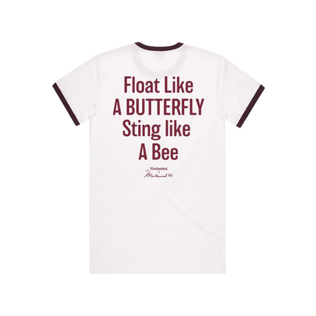 Muhammad Ali Float & Sting Ringer Tee (Natural/Maroon)